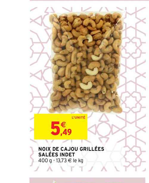 noix de cajou grillées salées indet