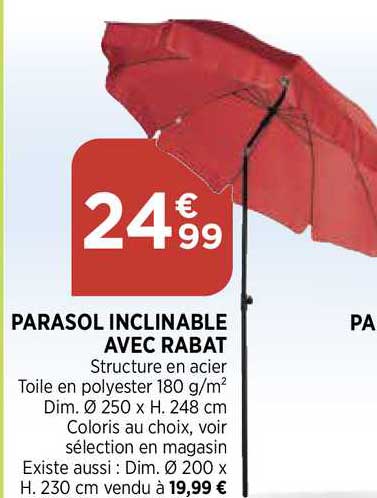Parasol Inclinable Avec Rabat