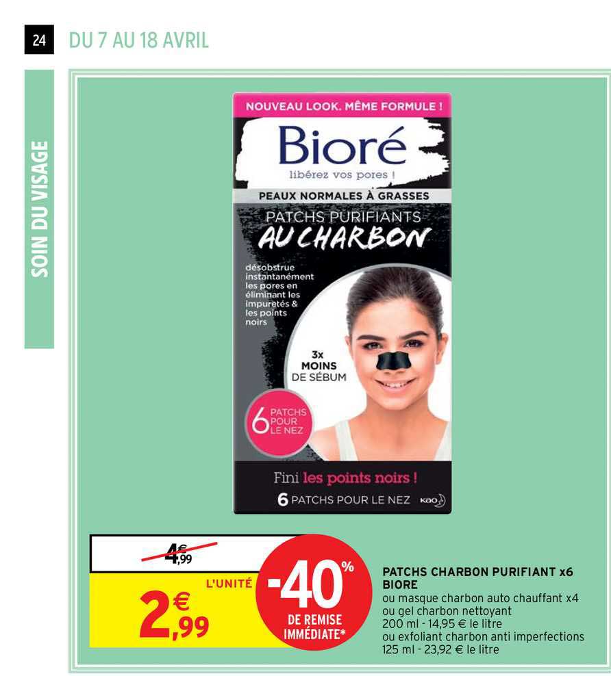 Patchs Charbon Purifiant X6 Bioré
