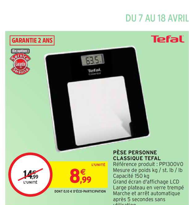 pèse personne classique tefal