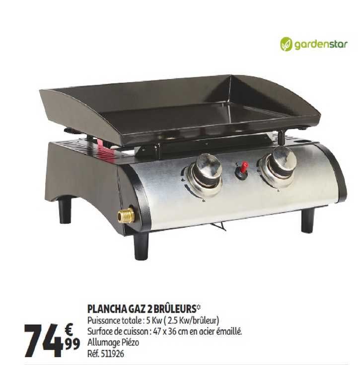 plancha gaz 2 brûleurs
