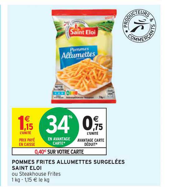 pommes frites allumettes surgelées saint éloi