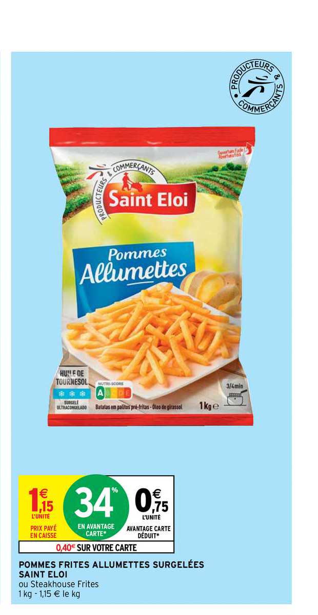 pommes frites allumettes surgelées saint eloi