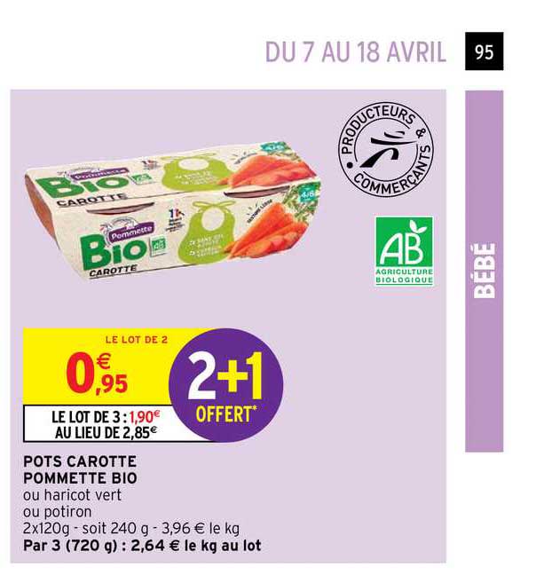 pots carottes pommette bio