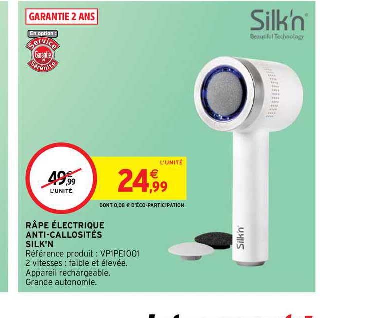 râpe électrique anti-callosités silk'n