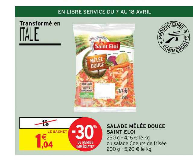 Salade Mêlée Douce Saint Eloi -30% De Remise Immédiate
