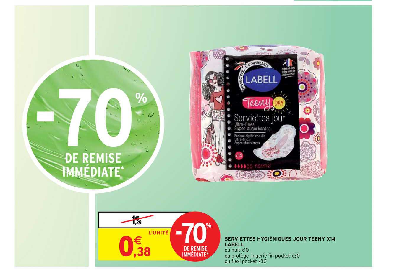 serviettes hygiéniques jour teeny x14 labell