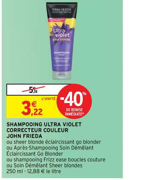 shampooing ultra violet correcteur couleur john frieda