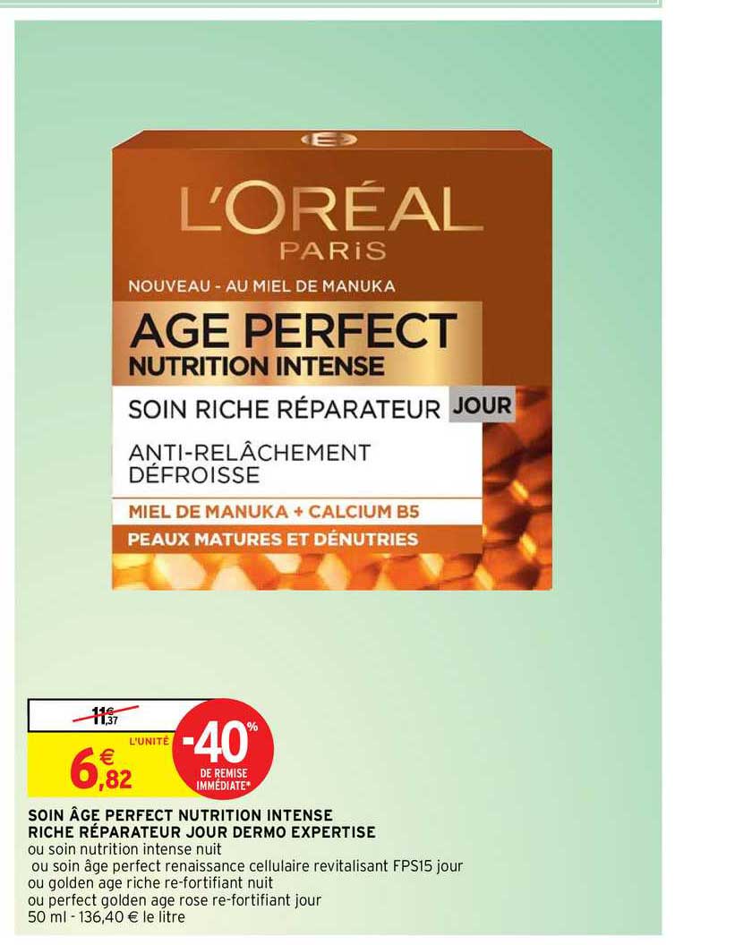 soin âge perfect nutrition intense riche réparateur jour dermo expertise -40% de remise immédiate