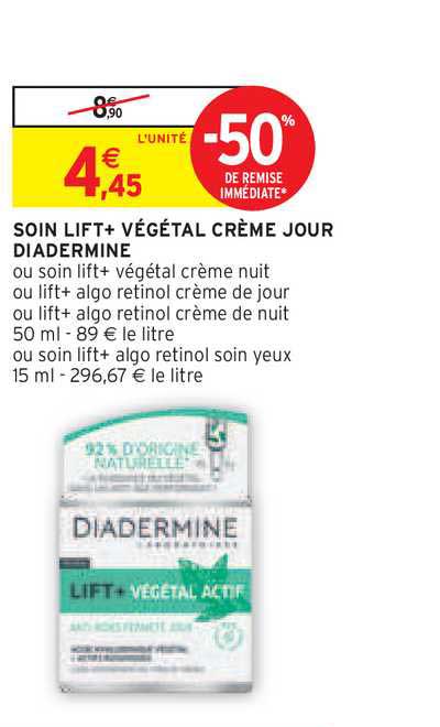 Soin Lift+ Végétal Crème Jour Diadermine
