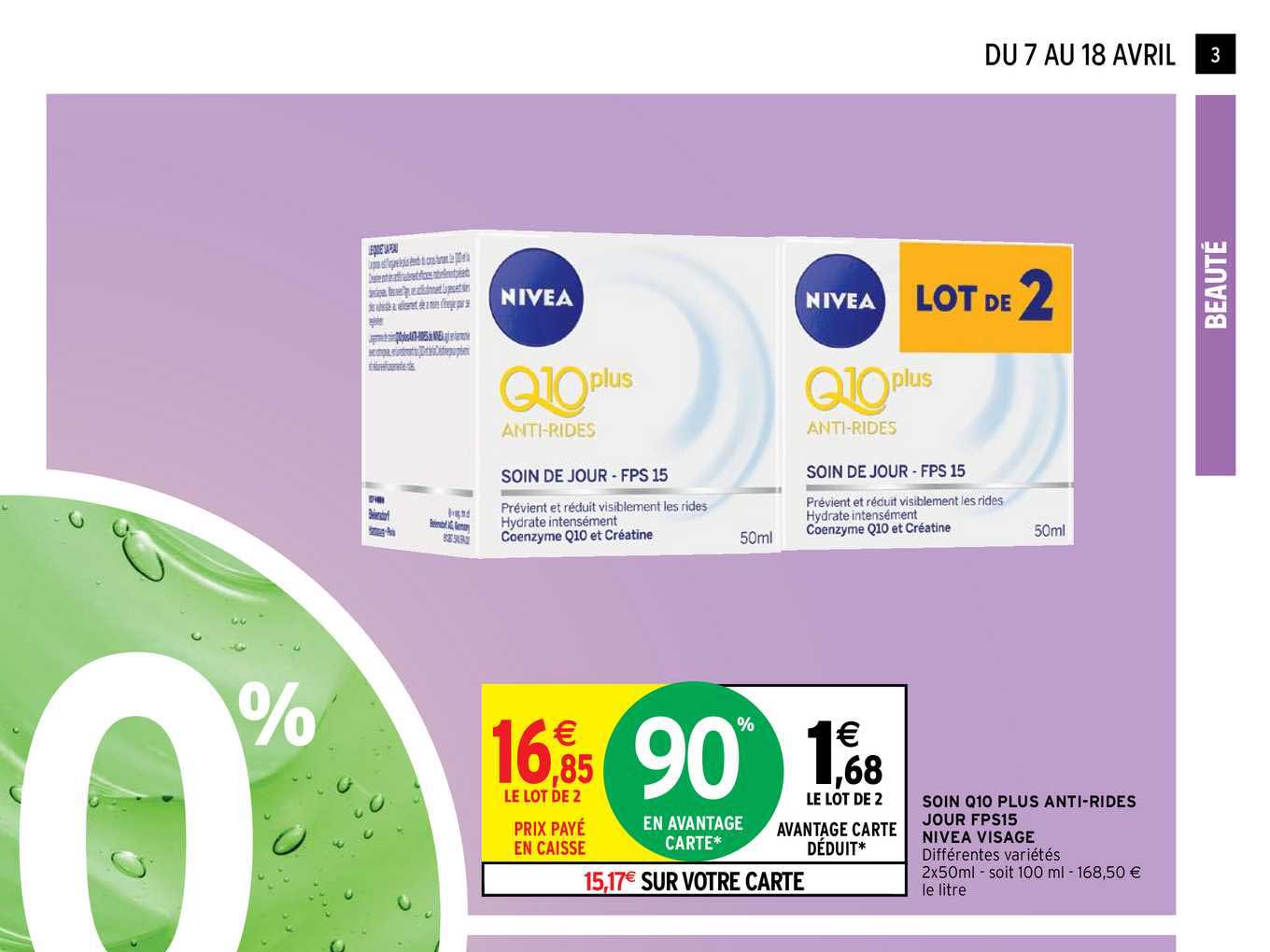 soin q10 plus anti-rides jour fps15 nivea visage