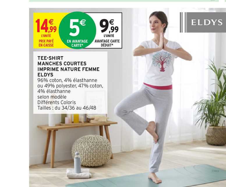 tee-shirt manches courtes imprimé nature  femme eldys