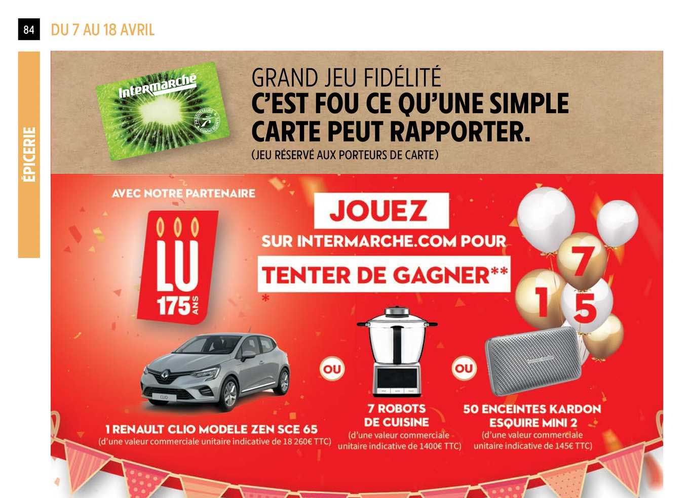 tenter de gagner : 1 renault clio modèle zen sce 65, 7 robots de cuisine, 50 enceintes kardon esquire mini 2