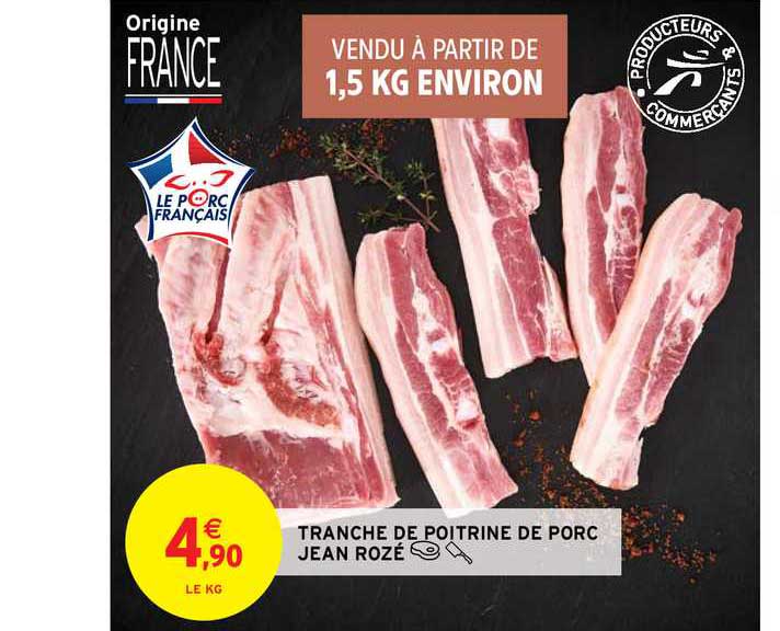 Tranche De Poitrine De Porc Jean Rozé