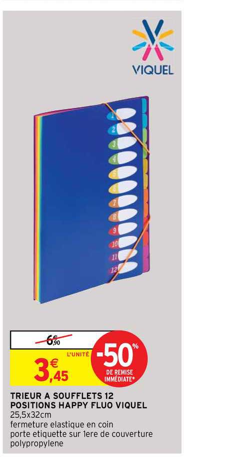 Trieur à Foufflets 12 Positions Happy Fluo Viquel