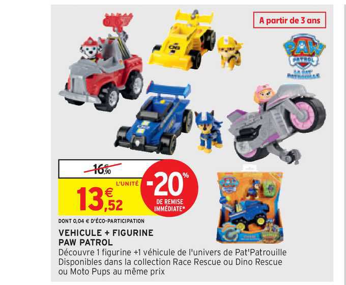 véhicule + figurine paw patrol