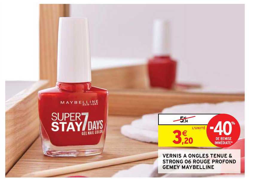 vernis à ongles tenue & strong 06 rouge profond gemey maybelline