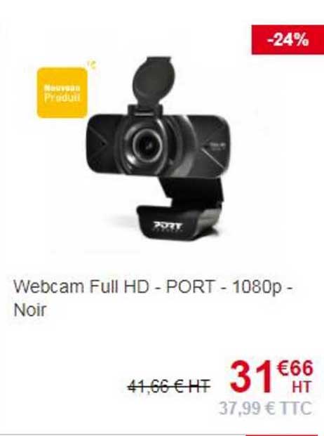webcam full hd - port - 1080p - noir