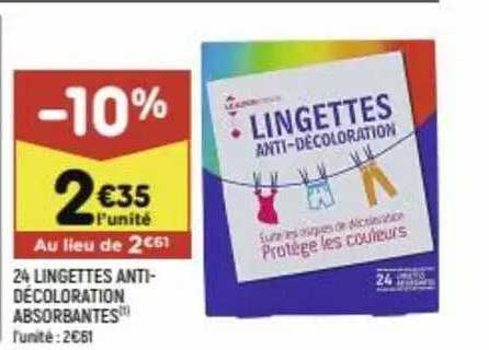 24 lingettes anti-décoloration absorbantes