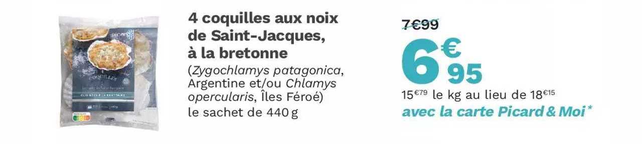 4 coquilles aux noix de saint-jacques, à la bretonne