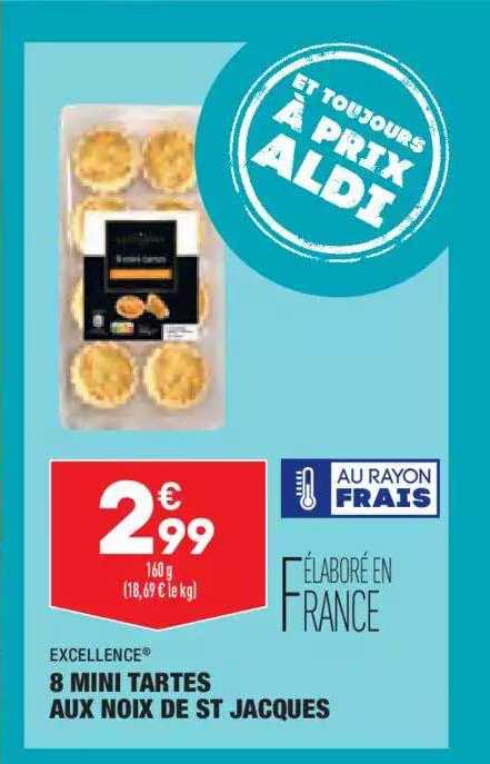 8 mini tartes aux noix de st jacques excellence