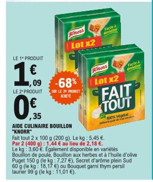 aide culinaire bouillon "knorr"