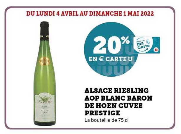 alsace riesling aop blanc baron de hoen cuvée prestige