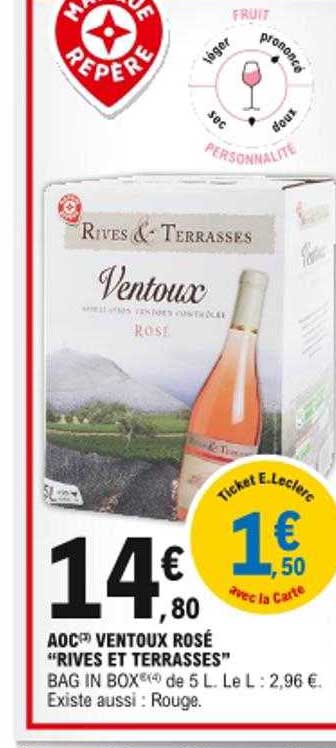 aoc ventoux rosé "rives et terrasses"