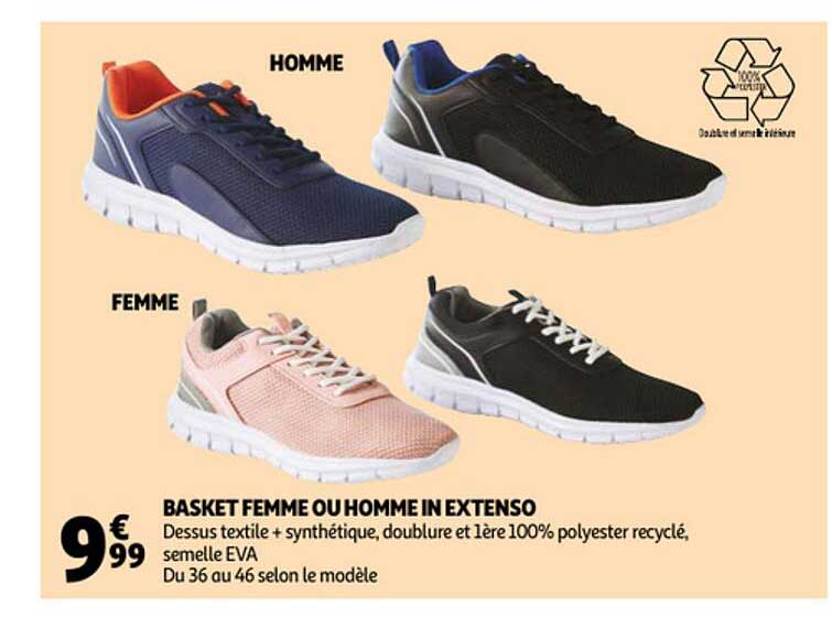 basket femme ou homme in extenso