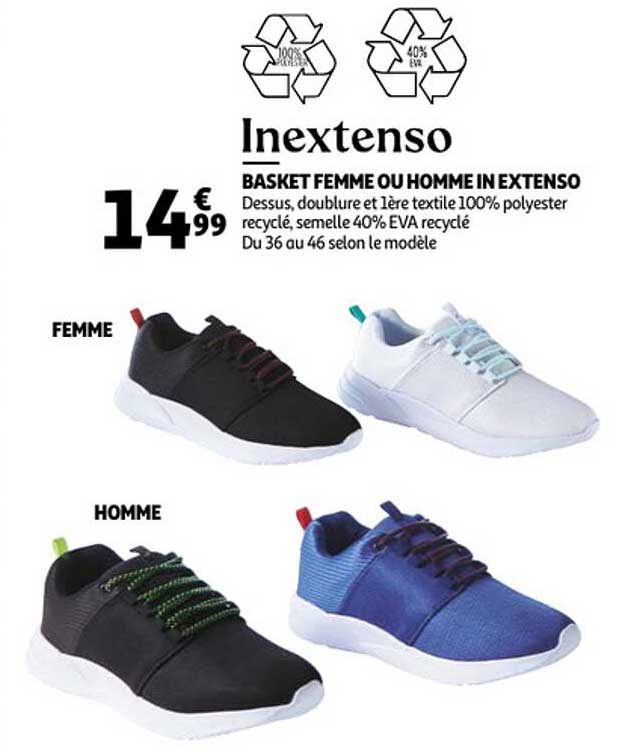 basket femme ou homme in extenso