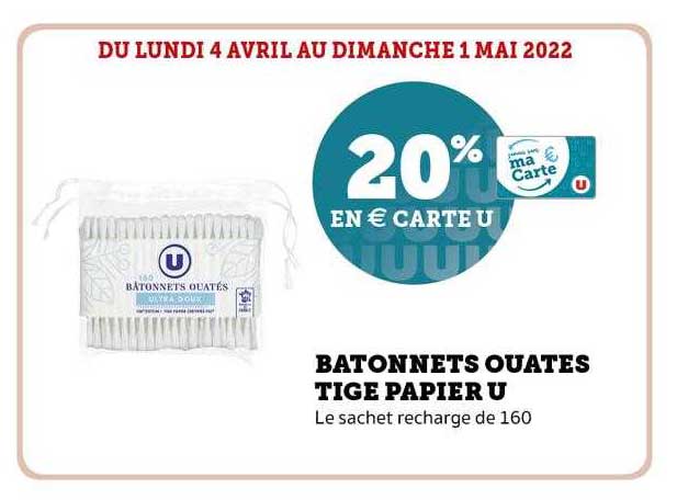 bâtonnets ouates tige papier u