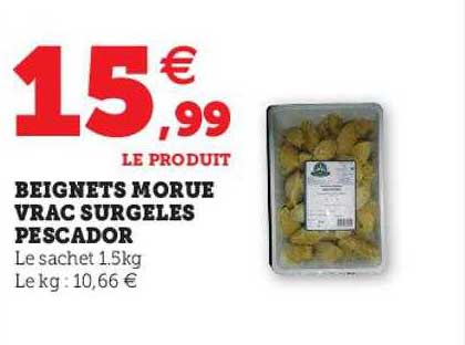 Beignets Morue Vrac Surgelés Pescador