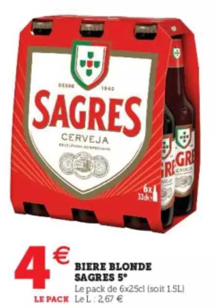 Bière Blonde Sagres 5°