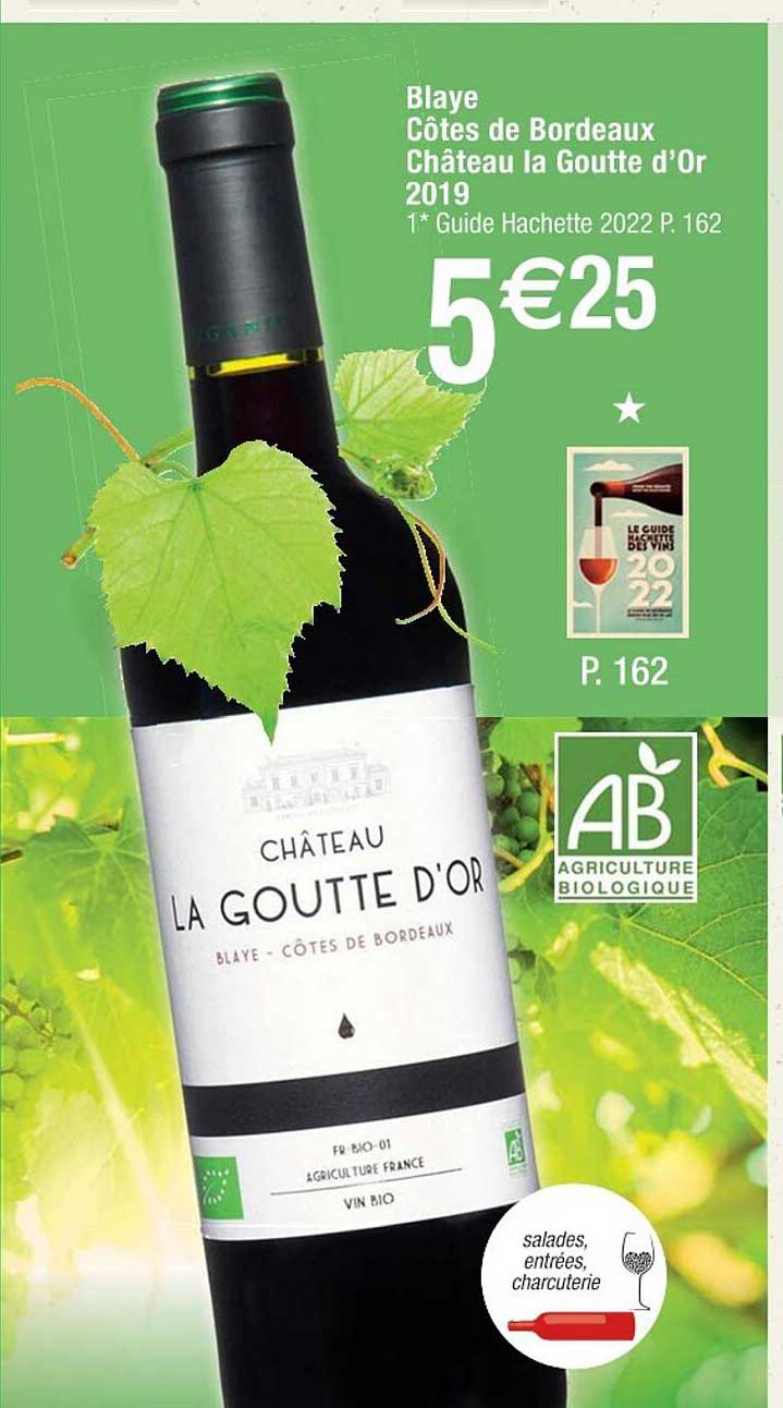 blaye côtes de bordeaux château la goutte d'or 2019