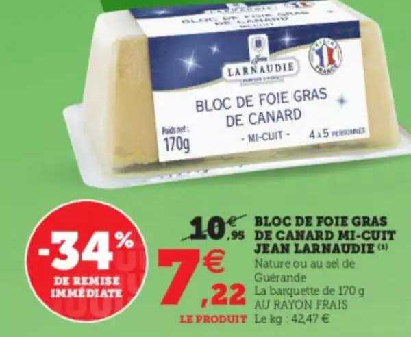 bloc de foie gras de canard mi-cuit jean larnaudie