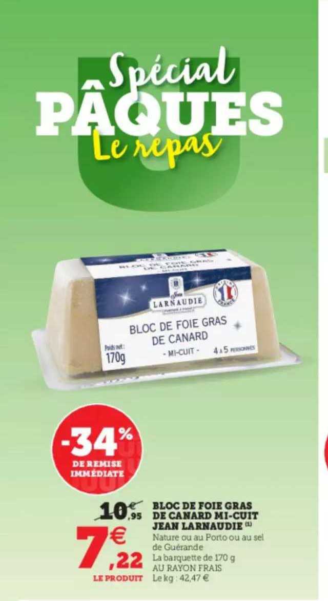 bloc de foie gras de canard mi-cuit jean larnaudie