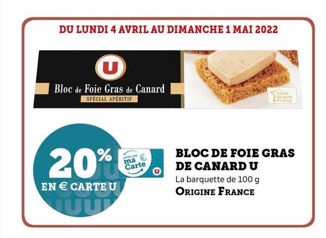 Bloc De Foie Gras De Canard U