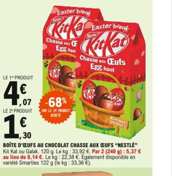 boîte d'oeufs au chocolat chasse aux oeufs "nestlé"