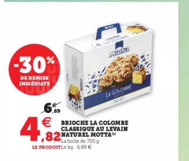 brioche la colombe classique au levain naturel motta