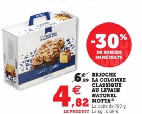 brioche la colombe classique au levain naturel naturel motta