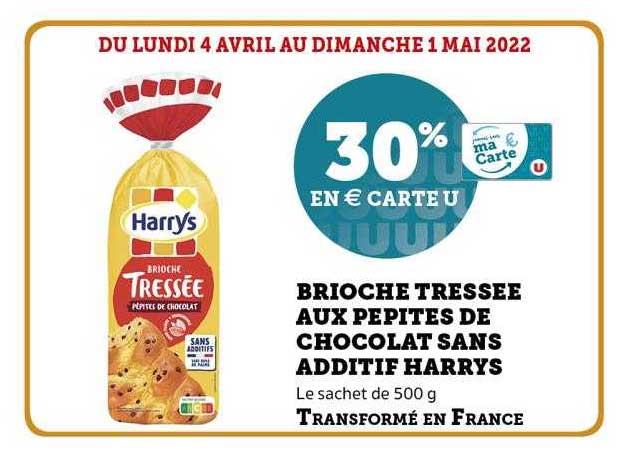 brioche tressée aux pépites de chocolat san additif harrys