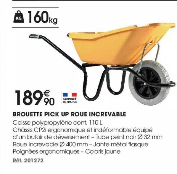 brouette pick up roue increvable