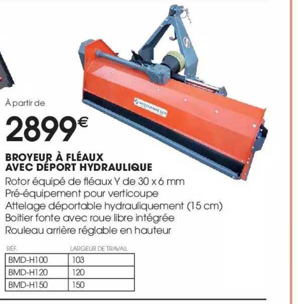 broyeur à fléaux avec déport hydraulique
