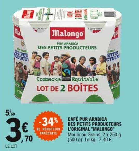 café pur arabica des petits producteurs l'original "malongo"