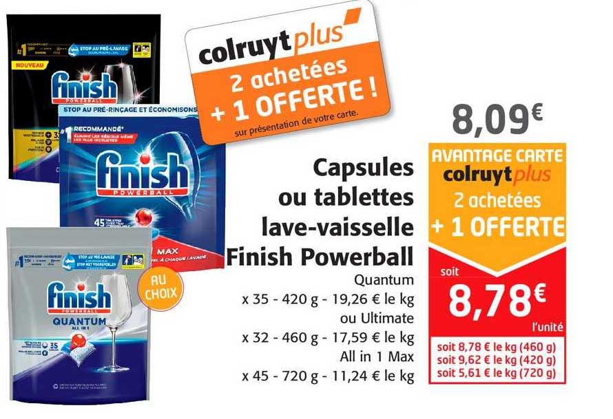 capsules ou tablettes lave-vaisselle finish powerball