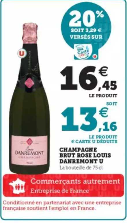 champagne brut rose louis danremont u