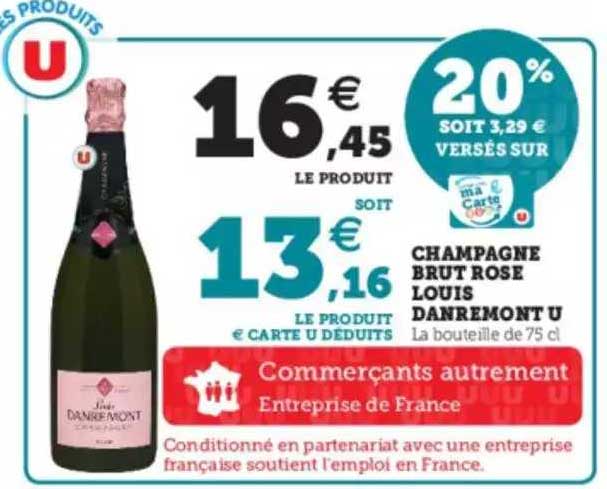 champagne brut rose louis danremont u