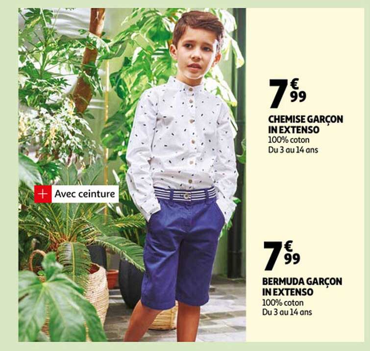 chemise garçon in extenso, bermuda garçon in extenso