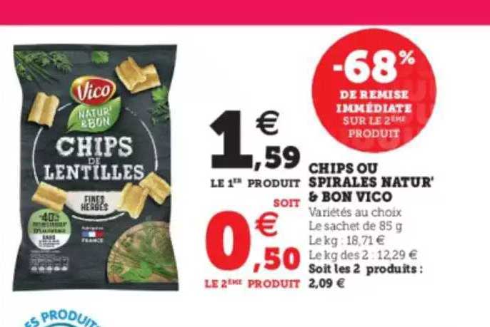 Chips Ou Spirales Natur' & Bon Vico