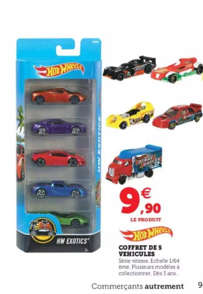 coffret de 5 véhicules hot wheels